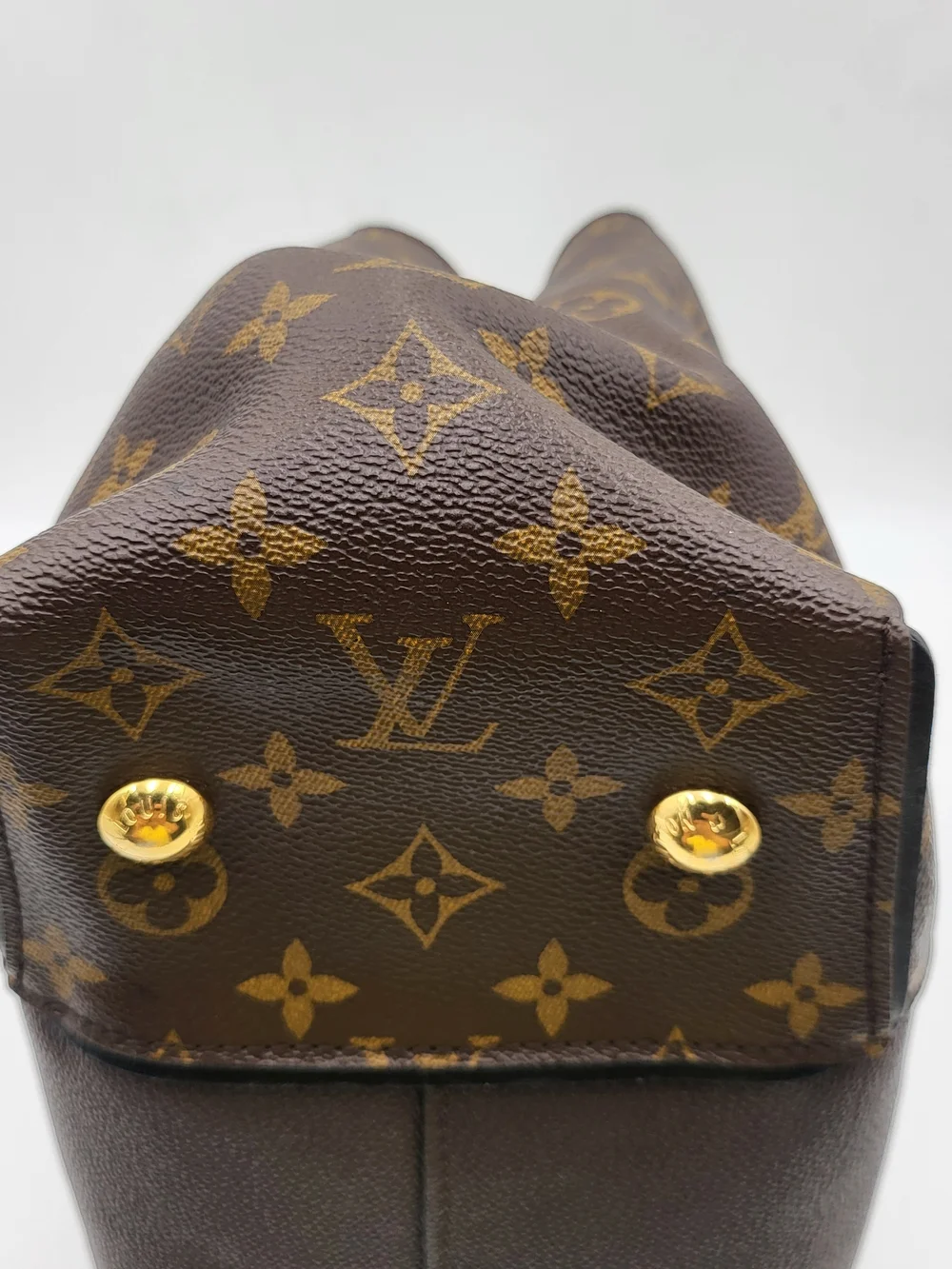 LOUIS VUITTON Veau Cachemire W Monogram Tote PM Chocolate, Auth w/COA....